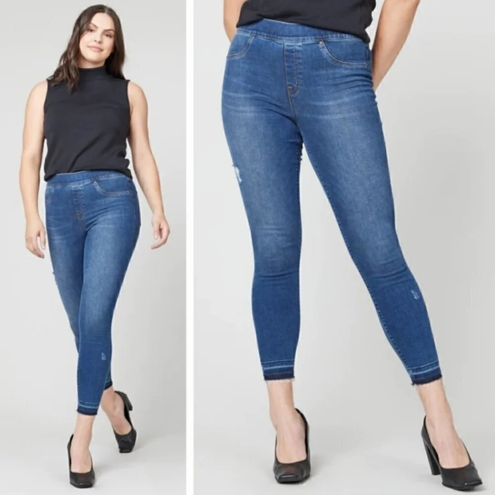 Spanx Pull-on Ankle Skinny Jeans Size XL Euc - Picture 2 of 9